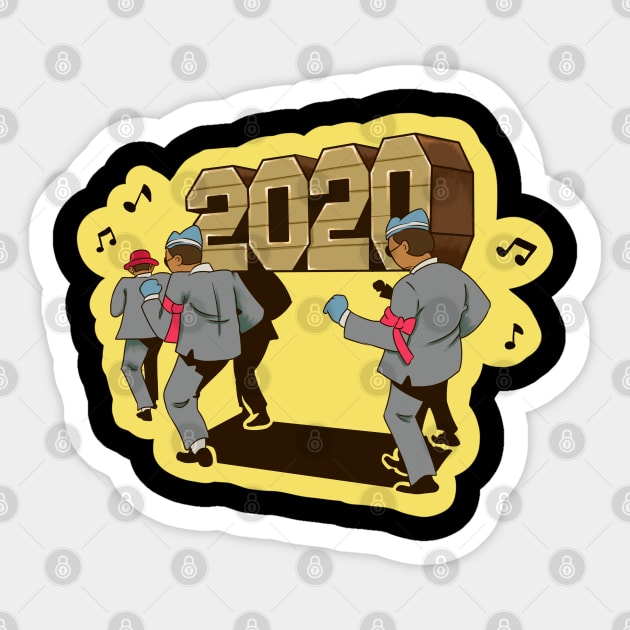 dancing coffin 2020 Christmas Sticker by NevermindOnArt